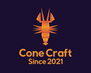 Orange Lobster Origami logo design