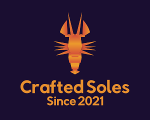 Orange Lobster Origami logo design