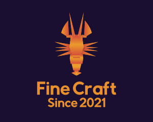 Orange Lobster Origami logo design