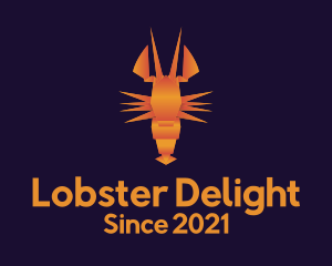 Orange Lobster Origami logo design