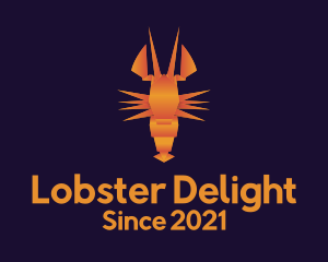 Lobster - Orange Lobster Origami logo design