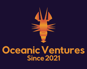 Orange Lobster Origami logo design