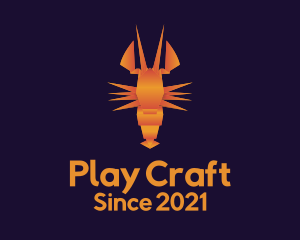 Orange Lobster Origami logo design