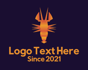Crustacean - Orange Lobster Origami logo design