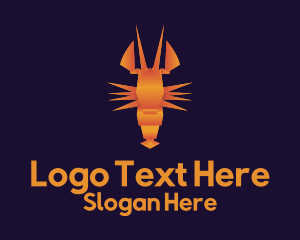 Orange Lobster Origami Logo
