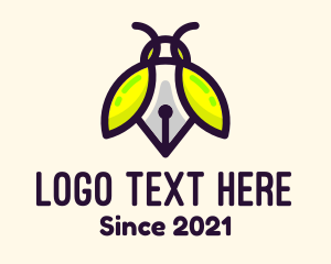 Wordsmith - Bug Writing Pen logo design