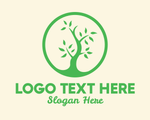 Green Living - Forest Tree Environment logo design