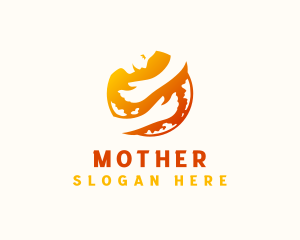 Globe Mother Hands logo design