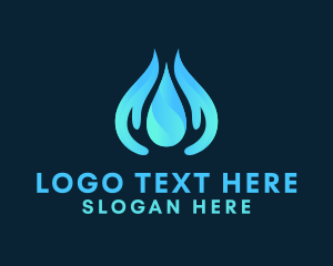 Clean - Aquatic Droplet Hand logo design