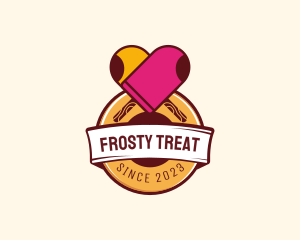 Popsicle - Popsicle Heart Dessert logo design