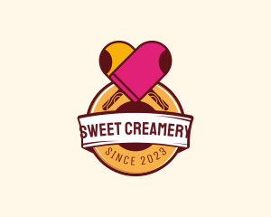 Popsicle Heart Dessert logo design