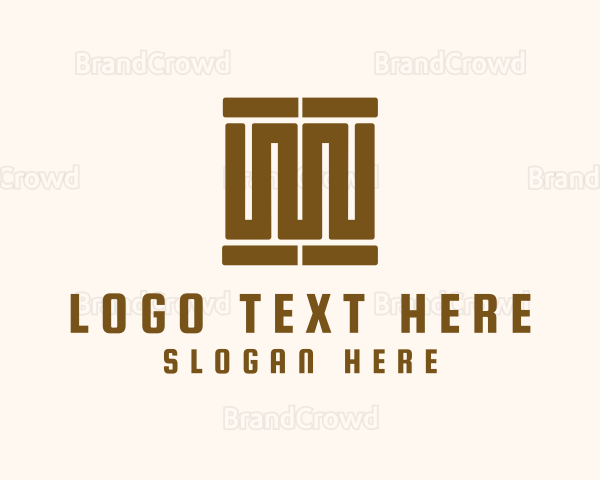 Geometric Greek Pillar Logo