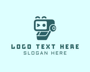 Digital Robot Head logo design