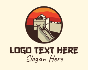 Landmark - Great Wall China logo design