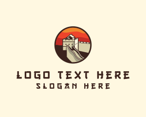 Tourist Attraction - Great Wall China logo design