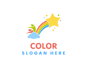Colorful Rainbow Kids  Logo