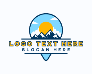 Tour - Travel Pin Mountain Adventure logo design