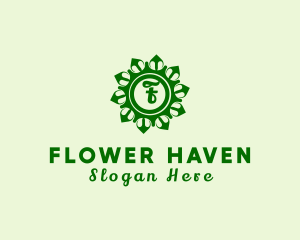 Leaf Flower Home Decor logo design