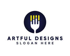 Fork Statistics Graph logo design