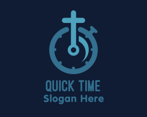 Minute - Blue Cross Stopwatch logo design