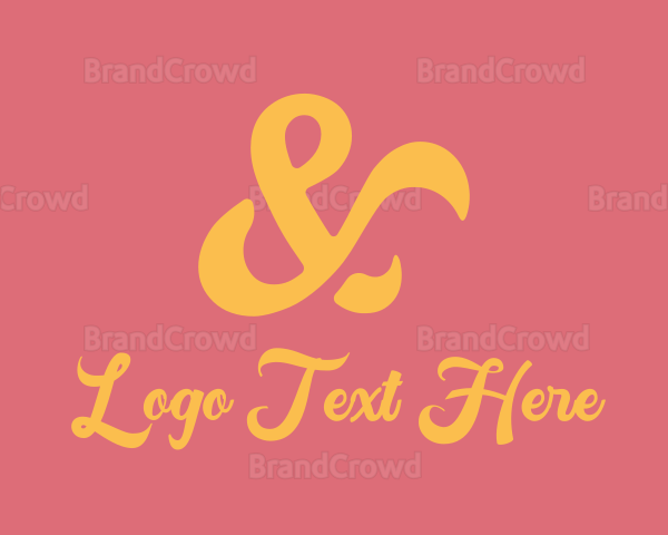 Yellow Swirly Ampersand Logo