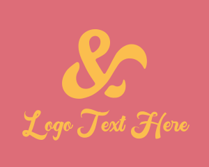 Sign - Yellow Swirly Ampersand logo design