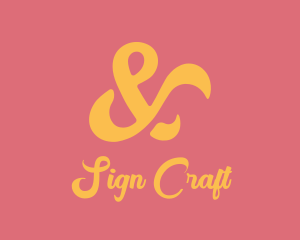 Yellow Swirly Ampersand  logo design