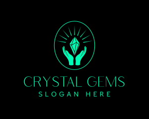 Elegant Crystal Hand logo design