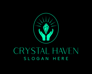 Elegant Crystal Hand logo design