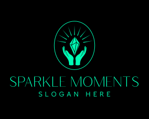 Engagement - Elegant Crystal Hand logo design