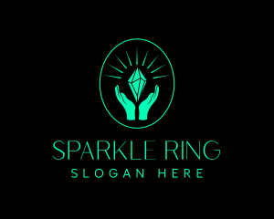 Engagement - Elegant Crystal Hand logo design