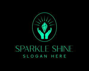 Elegant Crystal Hand logo design