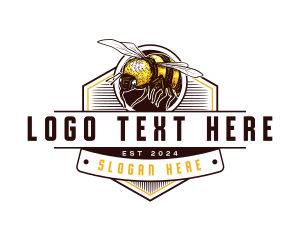 Apiculture - Organic Honey Bee logo design