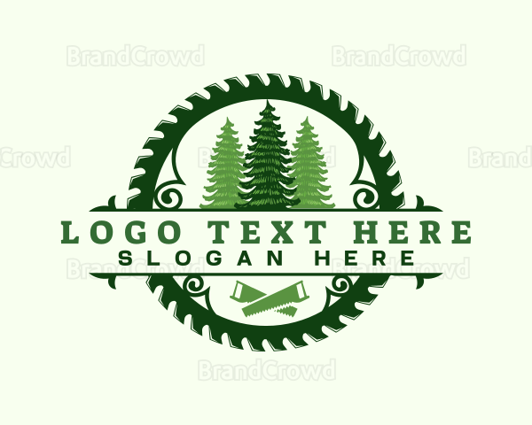 Woodwork Tree Sawmill Logo