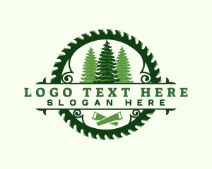 Lumber - Woodwork Tree Sawmill logo design
