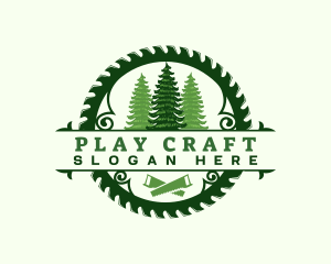 Woodwork Tree Sawmill logo design