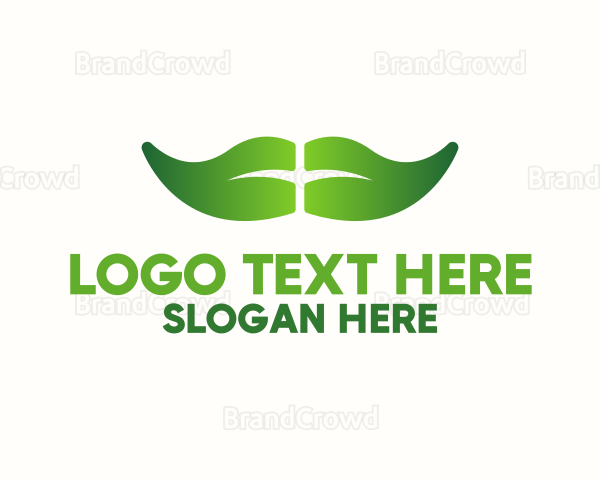 Green Leaf Moustache Logo
