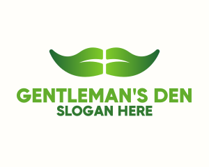 Green Leaf Moustache logo design