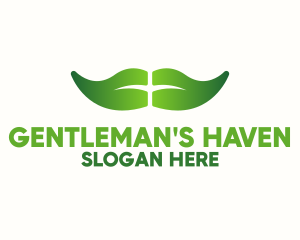 Green Leaf Moustache logo design