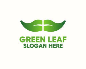 Green Leaf Moustache logo design