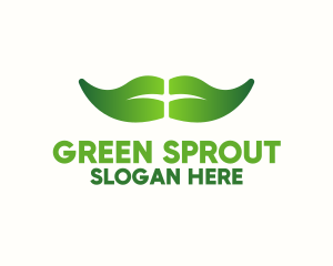 Green Leaf Moustache logo design