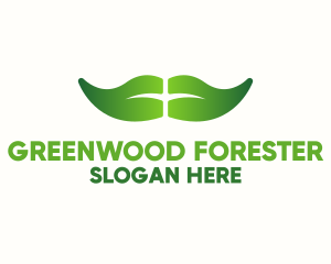 Green Leaf Moustache logo design