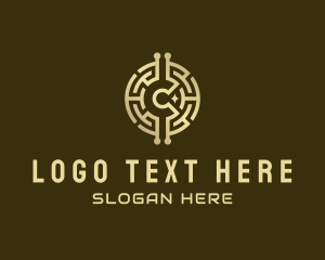 Exchange - Bitcoin Finance Letter C logo design