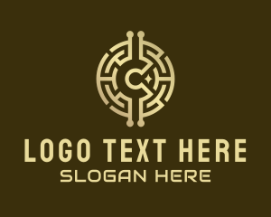 Exchange - Bitcoin Finance Letter C logo design