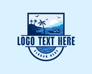 Vacation - Boat Beach Vacation logo design