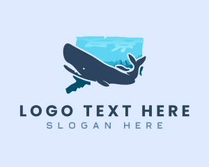 Manatee - Ocean Sperm Whale Nature logo design