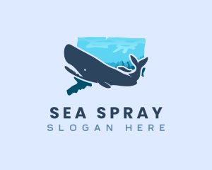 Ocean Sperm Whale Nature logo design