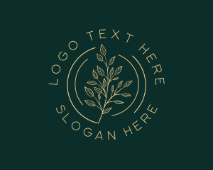Minimalist - Organic Herb Leaf Plant logo design