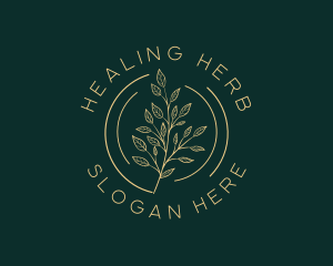 Organic Herb Leaf Plant logo design