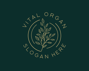 Organic Herb Leaf Plant logo design